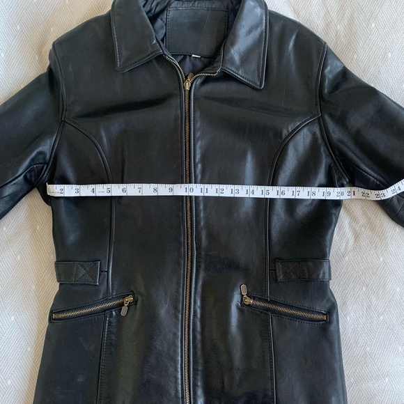 Black Leather Jacket -Cowhide -  Women's - Size L - Picture 6 of 10